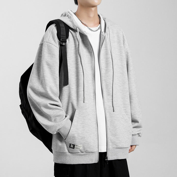 Herren bequeme Zip-Hoodiejacke mit oversized Schnitt Echoarchiv