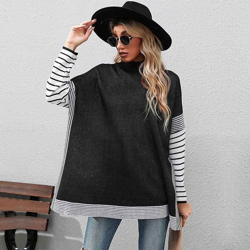 Damen Lässiger Pullover mit gestreiften Ärmeln Echo Archiv