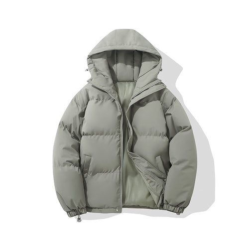 Hochisolierte, gepolsterte Herren-Hoodie-Jacke mit synthetischer Thermo-Füllung, winddichtem Außenmaterial und verstellbarem Kordelzugsaum – Cavarno