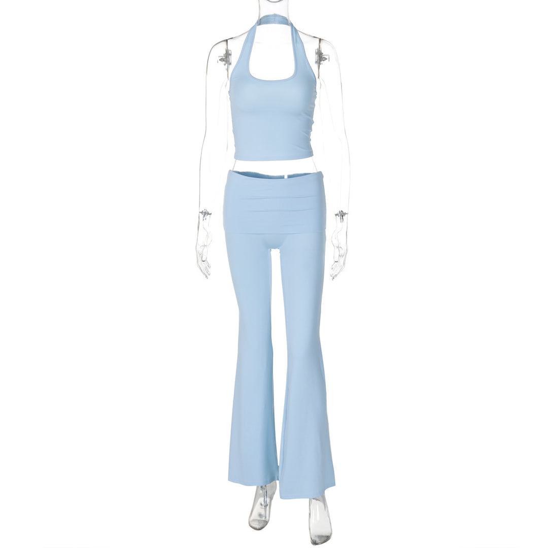 Damen Sportliches Set mit Haltertop und Flared Pants Echo Archiv