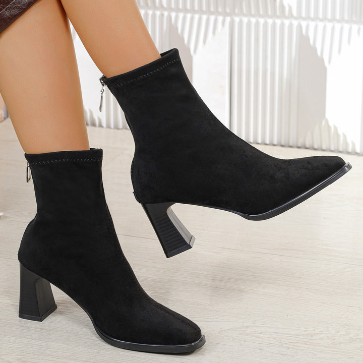 Damen Elegante Stiefeletten aus Wildleder mit Blockabsatz Echo Archiv