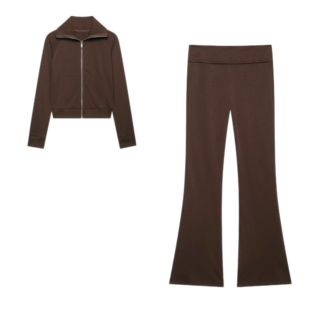 Damen Hochtaillierte Stretch-Flared-Hose mit weitem Schlag und elastischem Bund Echo Archiv