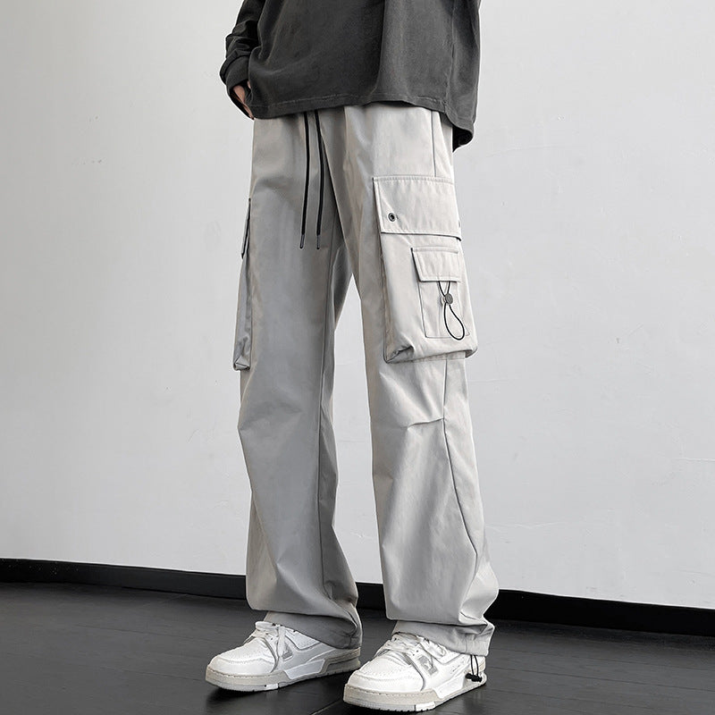 Herren Cargo-Freizeithose mit weitem Bein, Multitaschen und Tunnelzug Echo Archiv