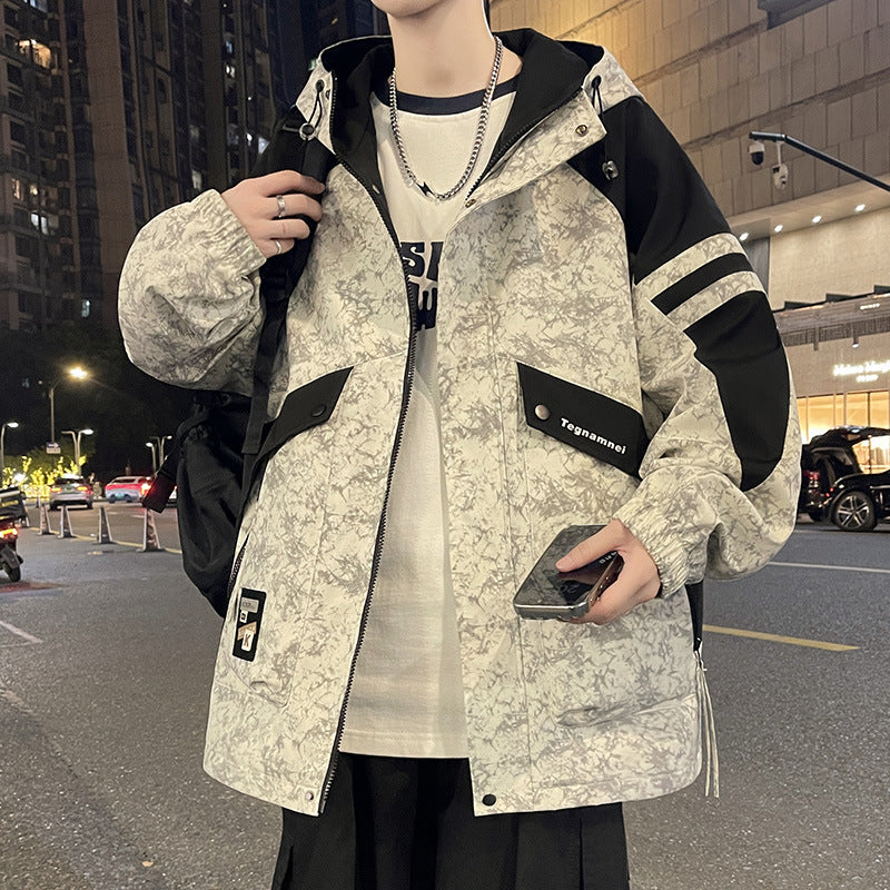 Herren urbaner Windbreaker mit funktionalen Taschen Echoarchiv