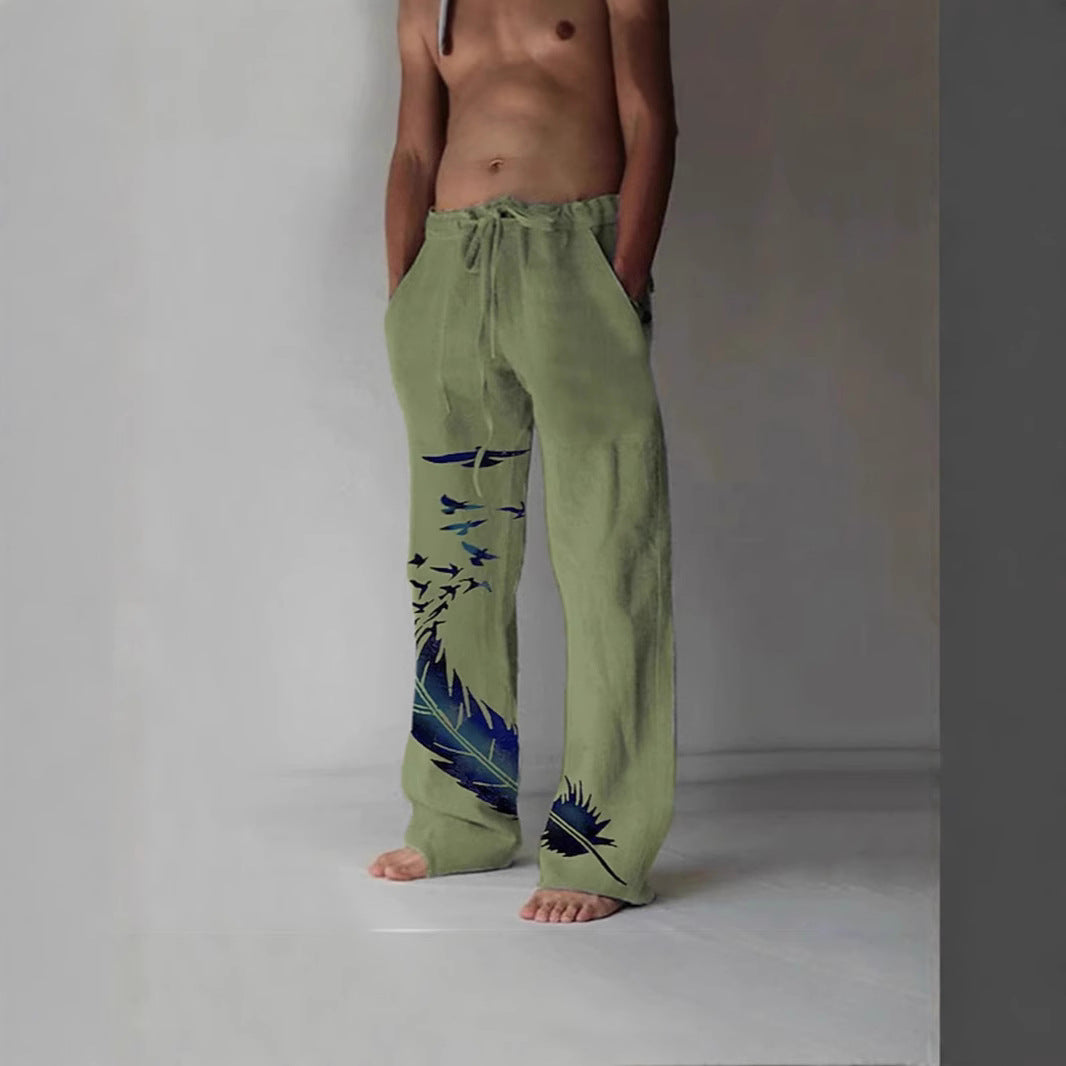 Damen Bequeme Sommerhose mit einzigartigem Federdesign Echoarchiv
