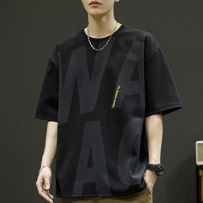 Herren lässiges Oversized T-Shirt mit kreativem Grafikdesign Echoarchiv