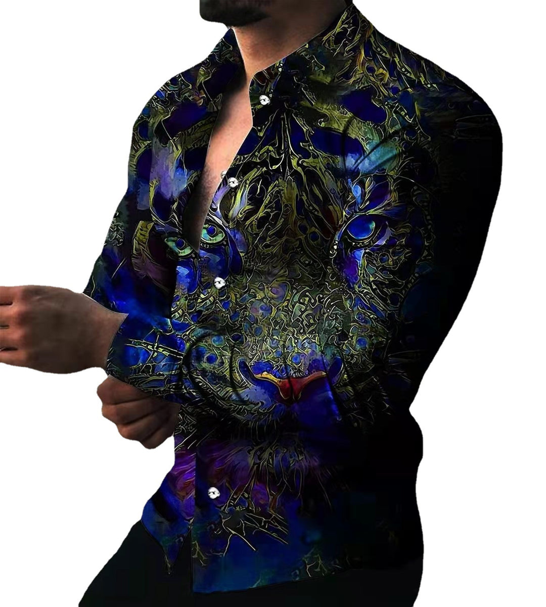 Herren Langarmshirt mit extravaganten Motiven und modischer Passform Echoarchiv