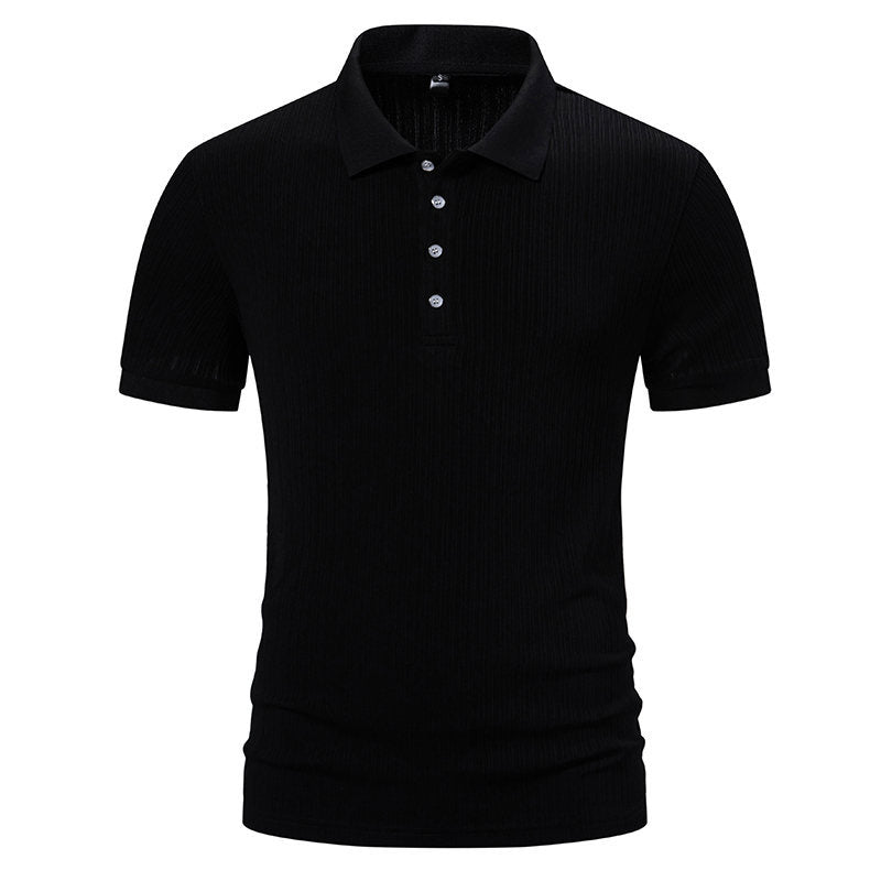 Herren modisches Kurzarm-Polohemd mit strukturiertem Design und hochwertigem Material Echoarchiv
