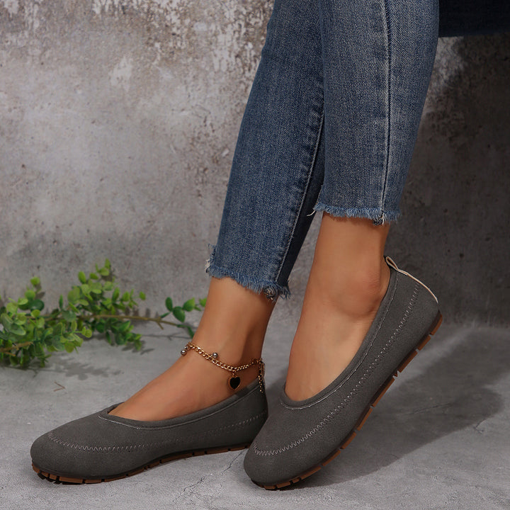 Damen  komfortable Ballerina-Slipper mit gepolstertem Komfortfußbett und rutschfester Profilsohle Echo Archiv