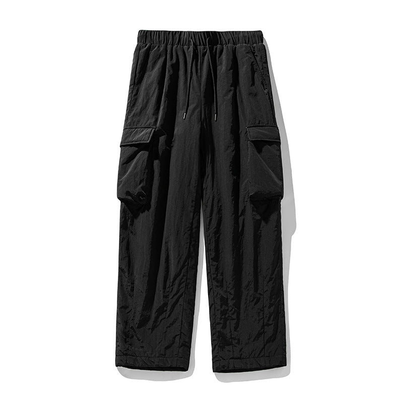 Unisex Locker geschnittene Utility-Cargo-Hose aus Crinkle-Nylon mit elastischem Bund Echo Archiv