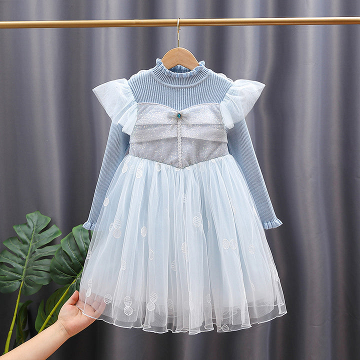 Mädchen Festkleid mit Rüschenärmel und Glitzerdetails Echo Archiv