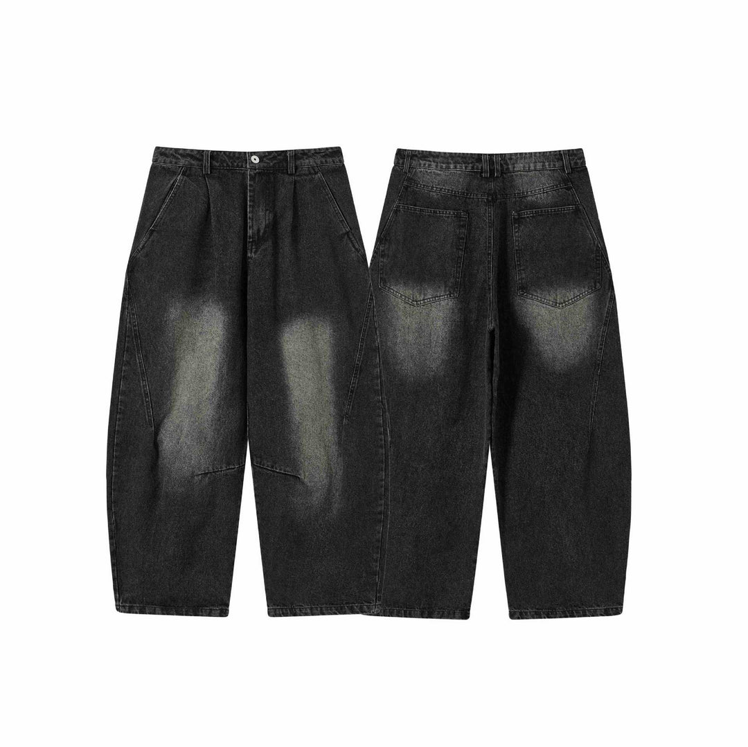 Damen Hochtaillierte Loose‑Fit Utility‑Denim‑Culotte mit abgesteppten Tascheneinsätzen Echoarchiv