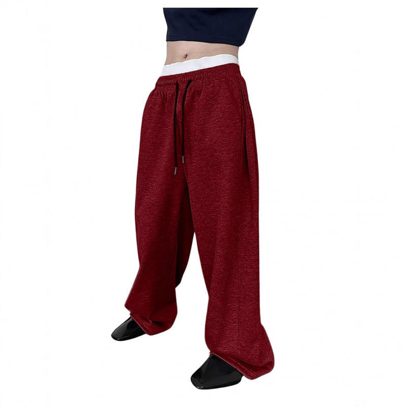 Damen nan weite Oversize Jogginghose mit tiefem Schritt, elastischem Bund und Kordelzug Echo Archiv