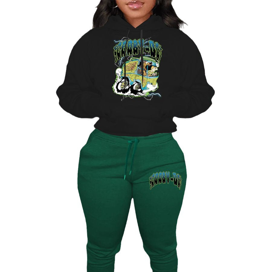 Herren Hoodie- und Jogginghose-Set mit avantgardistischem Grafikdesign und bequemer Passform Echoarchiv