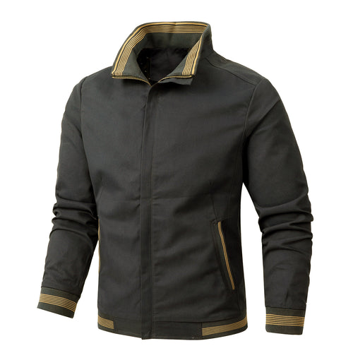 Herren Übergangsjacke mit Stehkragen und gestreiften Rippbündchen Echoarchiv