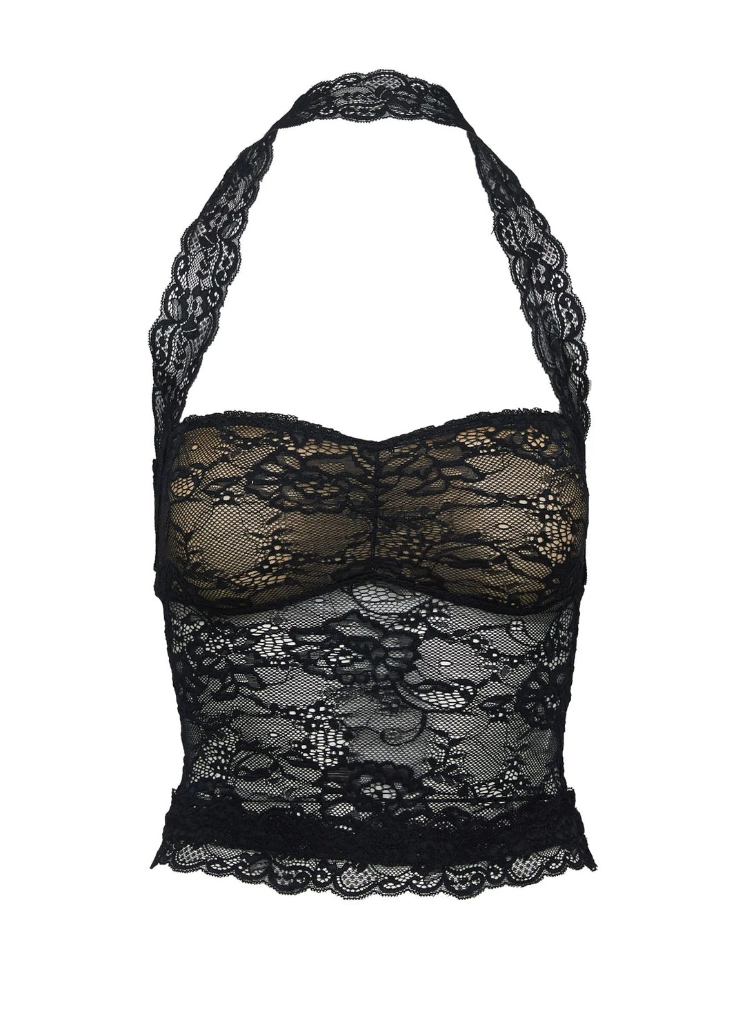 Damen Spitzen-Bustier mit romantischem Häkelmuster und verstellbaren Trägern Echo Archiv