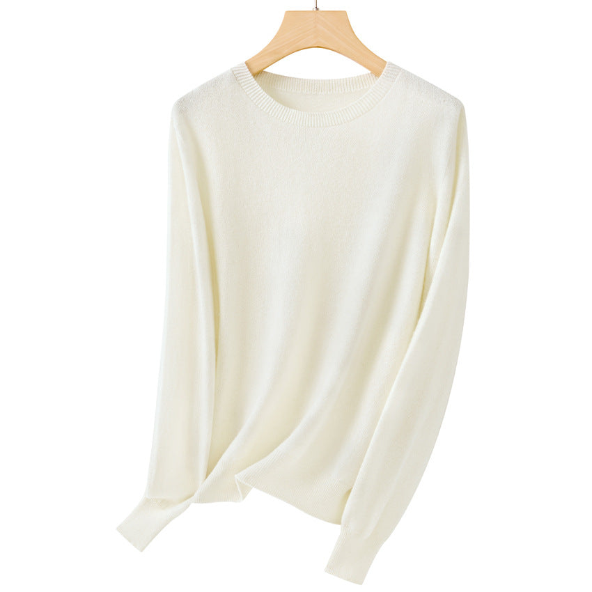 Damen Feiner Rundhals-Feinstrickpullover mit leichter Oversize-Passform Echoarchiv