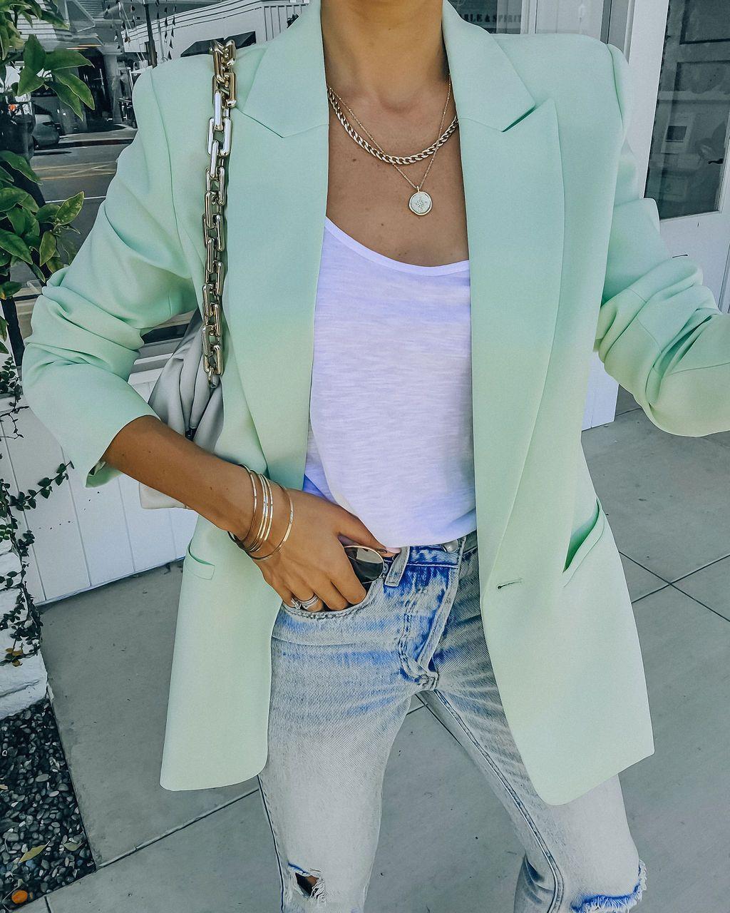 Damen Modischer Oversized Blazer mit strukturiertem Design und praktischen Taschen Echoarchiv