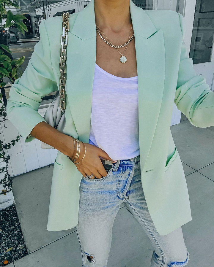 Damen Modischer Oversized Blazer mit strukturiertem Design und praktischen Taschen Echoarchiv
