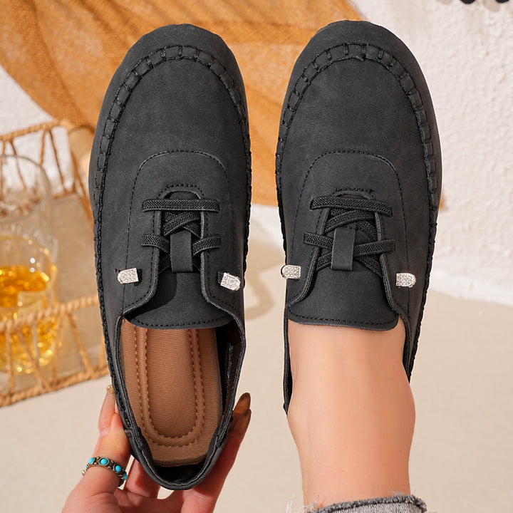 Damen Bequeme Mokassins mit modischem Schnür-Design Echo Archiv