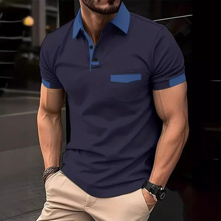Herren Poloshirt mit innovativen Kontrastdetails Echoarchiv