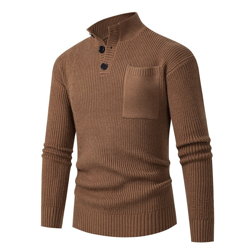 Herren Hochwertiger Pullover mit Modalmuster und Brusttasche Echoarchiv