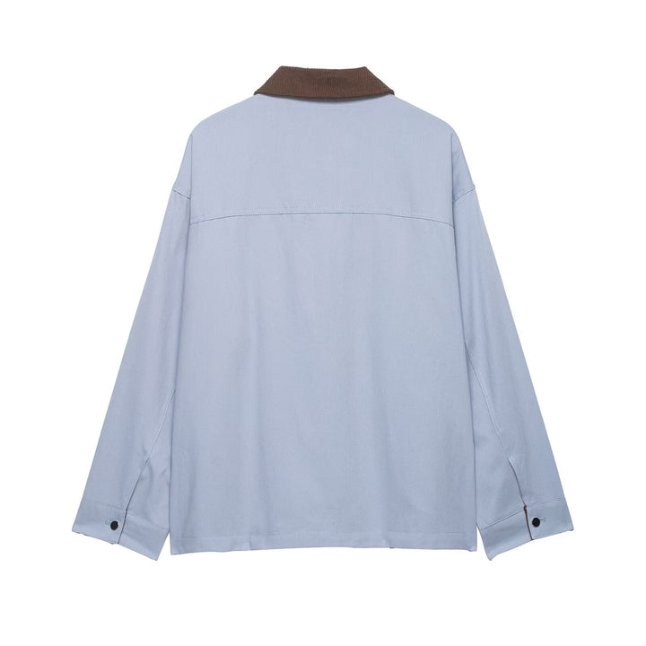 Damen Oversized Utility-Jacke mit Cordkragen und aufgesetzten Taschen Echo Archiv