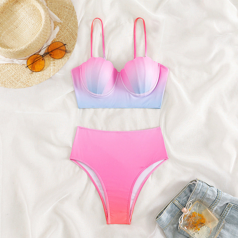 Damen Bikini-Oberteil mit Muschelform und hohem Bund Echo Archiv