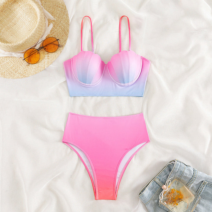 Damen Bikini-Oberteil mit Muschelform und hohem Bund Echo Archiv
