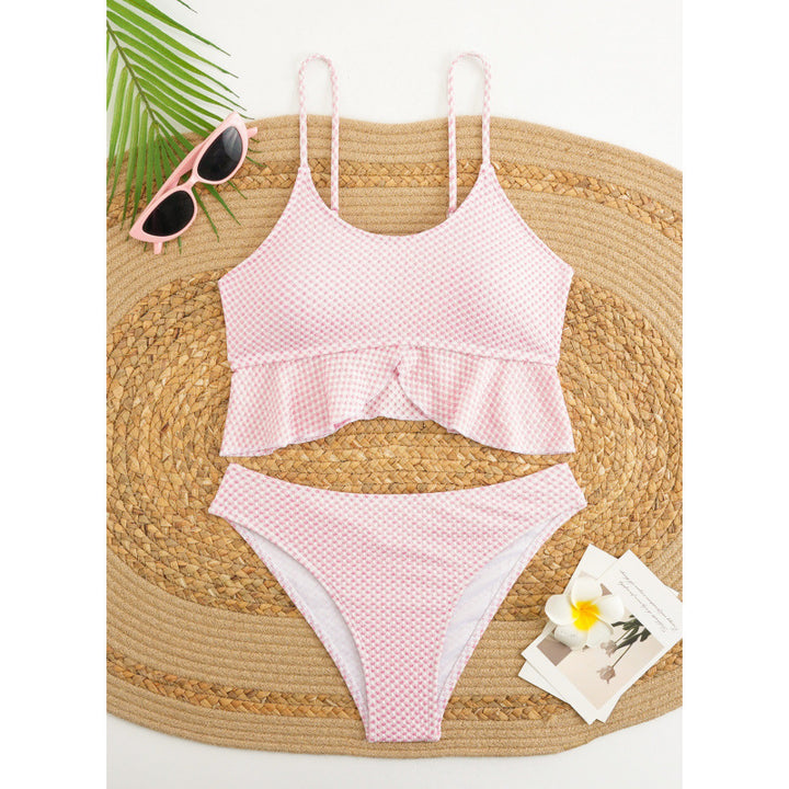 Damen Bikiniversatile mit Rüschen und Karomuster Echo Archiv