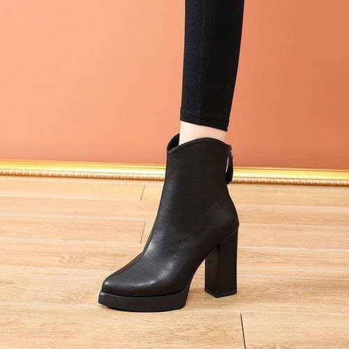Damen Elegante High Heel Stiefeletten mit hohem Blockabsatz Echo Archiv