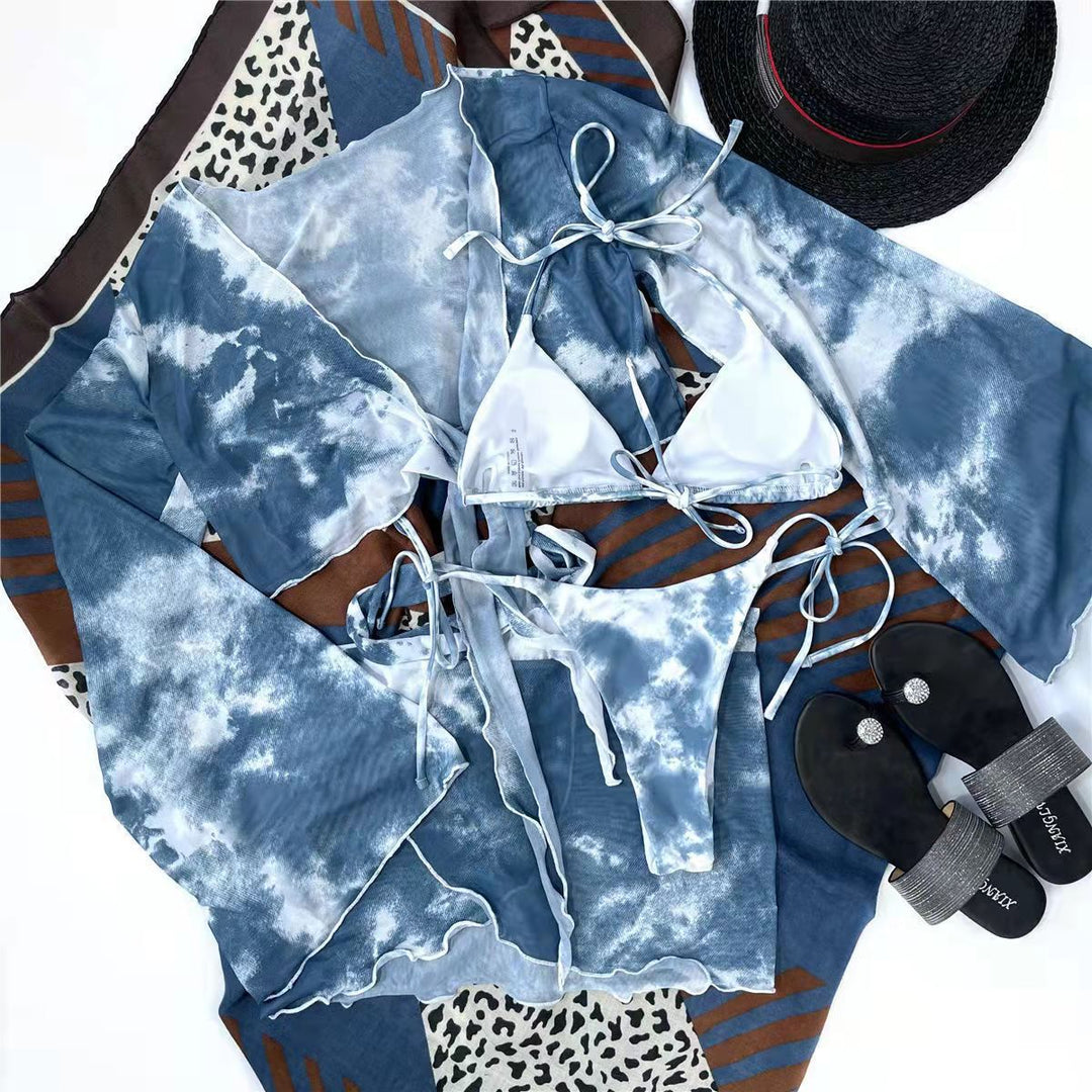 Damen Bade-Set mit modischem Wickeloberteil und hohem Taillenslip Echo Archiv