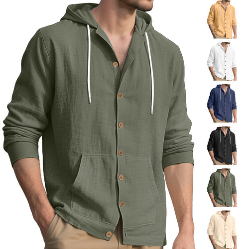 Herren elegante Freizeitjacke mit Kapuze und praktischen Taschen Echoarchiv