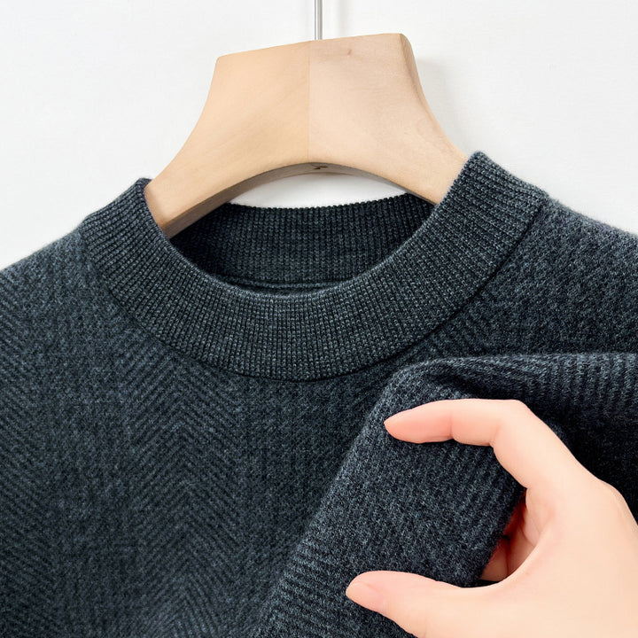Herren eleganter Strickpullover mit strukturiertem Rautenmuster Echoarchiv
