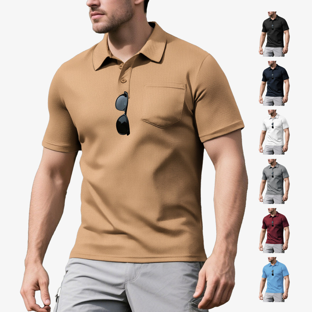 Herren Polohemd mit strukturiertem Design und praktischer Brusttasche Echoarchiv