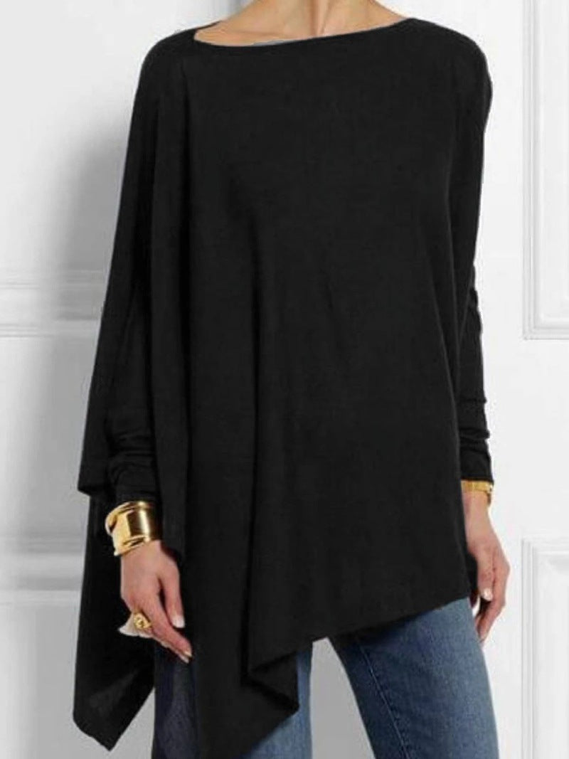 Damen nan drapierte Oversize-Tunika mit schrägem Zipfelsaum und weiten Fledermausärmeln Echo Archiv