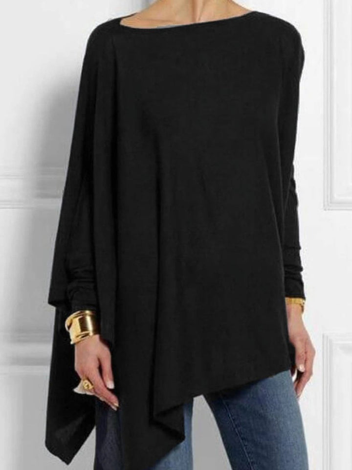 Damen nan drapierte Oversize-Tunika mit schrägem Zipfelsaum und weiten Fledermausärmeln Echo Archiv