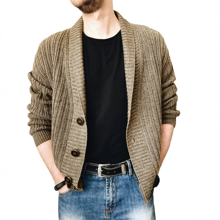 Herren Strickcardigan mit Schalkragen und Knopfleiste Echo Archiv
