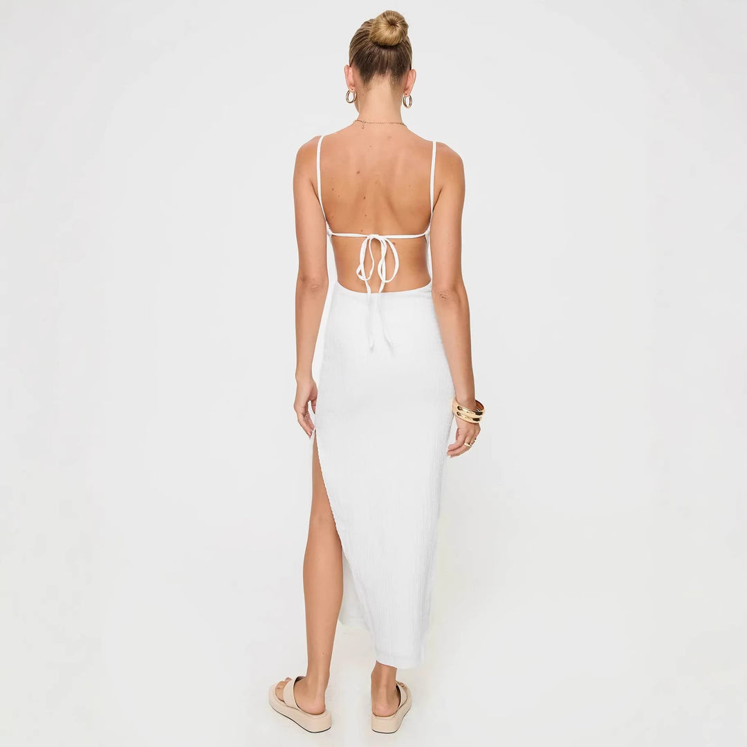 Damen Maxikleid mit schmalen Spaghettiträgern und figurumspielendem Schnitt Echo Archiv