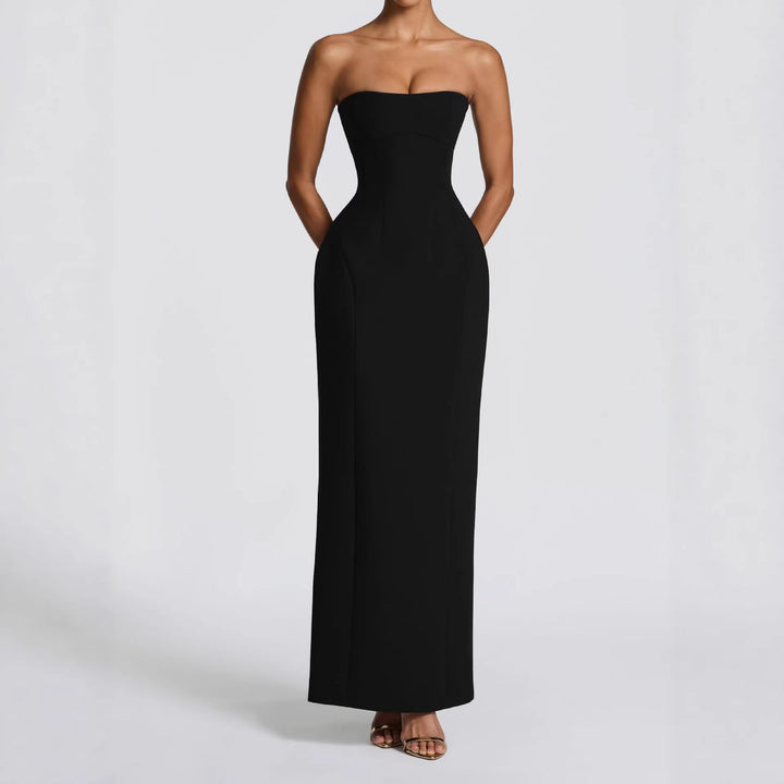 Damen Elegantes Cocktailkleid mit schulterfreiem Schnitt Echo Archiv