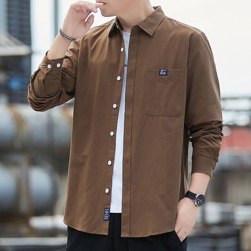 Herren Baumwoll-Overshirt im Casual-Look mit Brusttasche & Hemdkragen Echoarchiv
