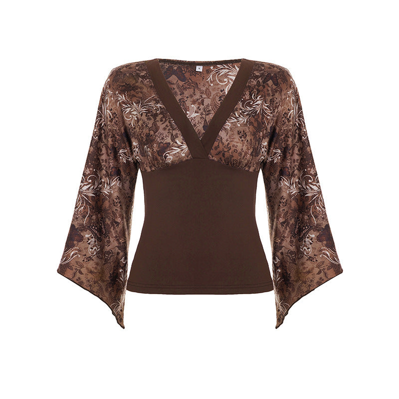 Damen Langarmbluse mit voluminösen Ärmeln und floralem Print Echo Archiv