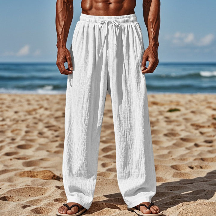 Herren lockere Strandhose mit elastischem Bund und seitlichen Eingrifftaschen Echoarchiv