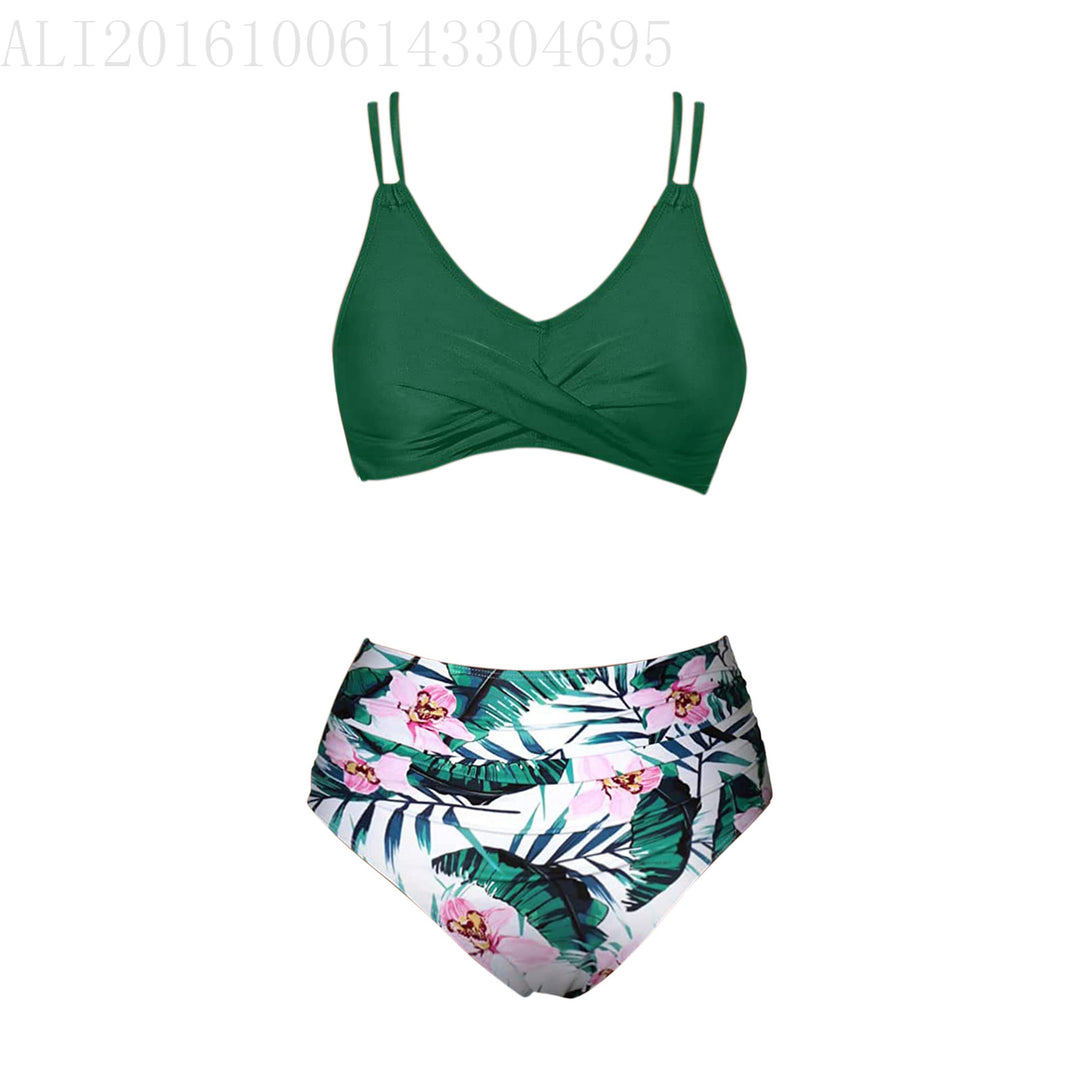 Damen Trendiger Hochschnitt-Bikini mit Raffung Echo Archiv