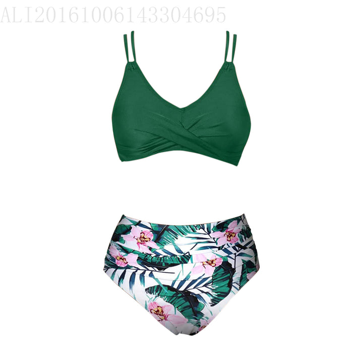 Damen Trendiger Hochschnitt-Bikini mit Raffung Echo Archiv