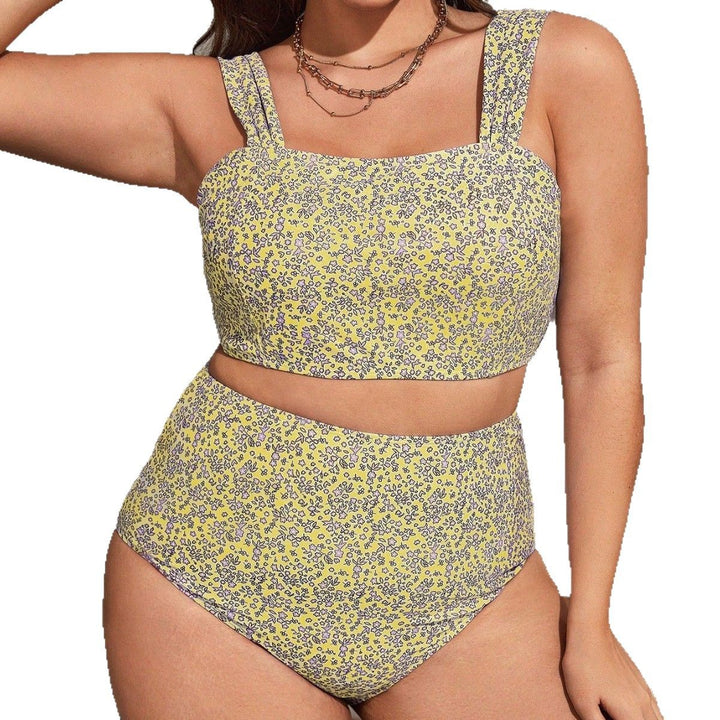 Damen Hochtailliertes Bikini-Set mit floralem Design und breiten Trägern Echo Archiv