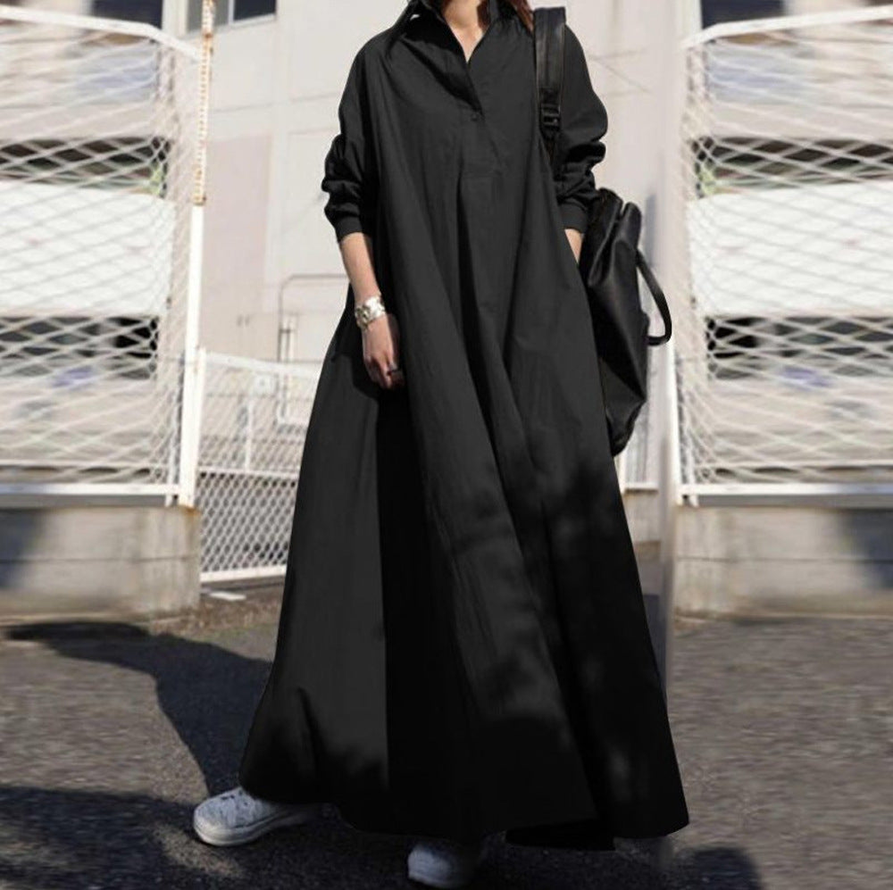 Damen Oversize-Hemdblusenkleid in A-Linie mit Hemdkragen Echo Archiv