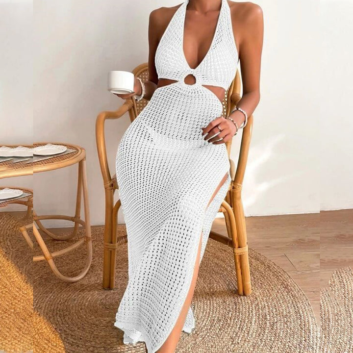 Damen elegantes Häkelkleid mit tiefem Ausschnitt Echo Archiv