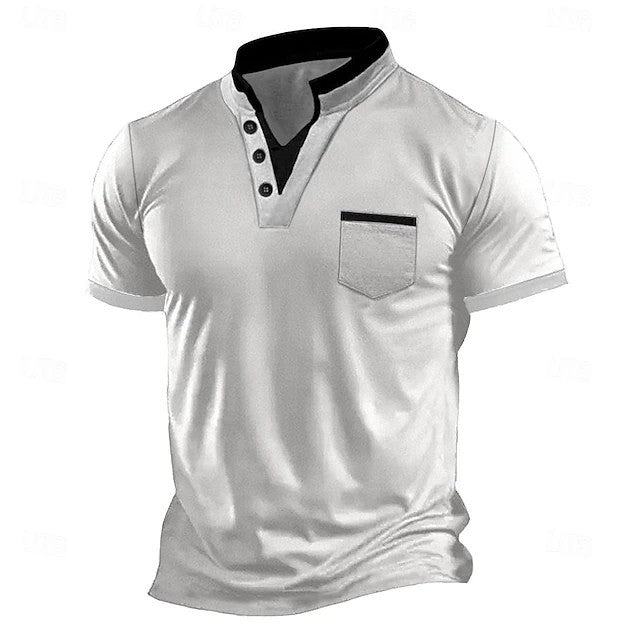 Herren Poloshirt mit kurzer Knopfleiste und Brusttasche Echoarchiv