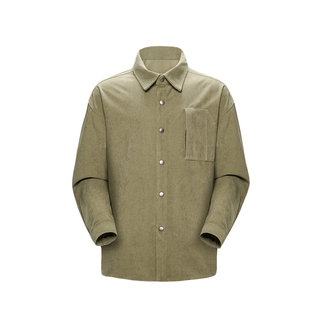 Herren Oversize-Cordhemdjacke mit Druckknöpfen und Brusttasche Echo Archiv